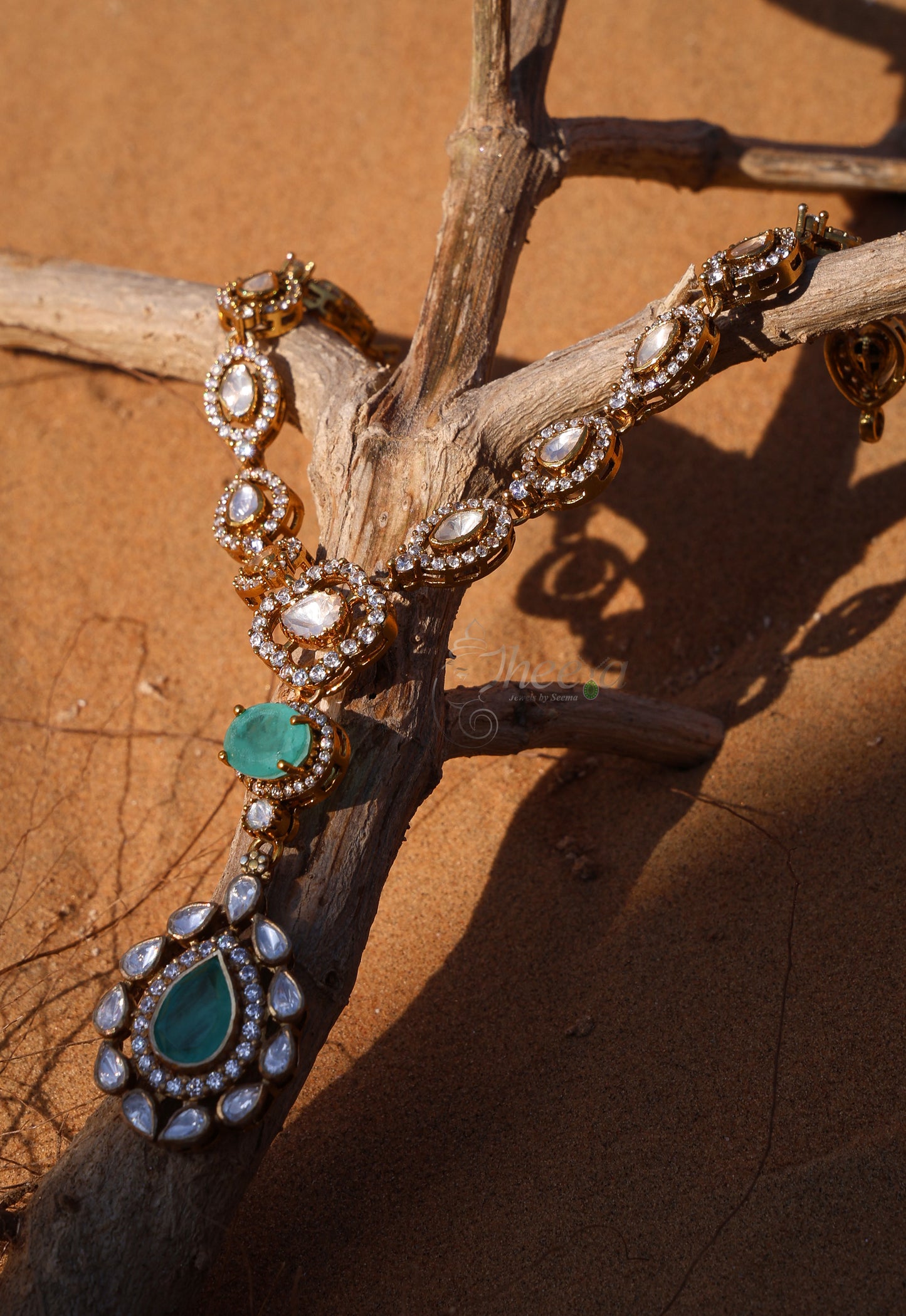 Green moissnaite set