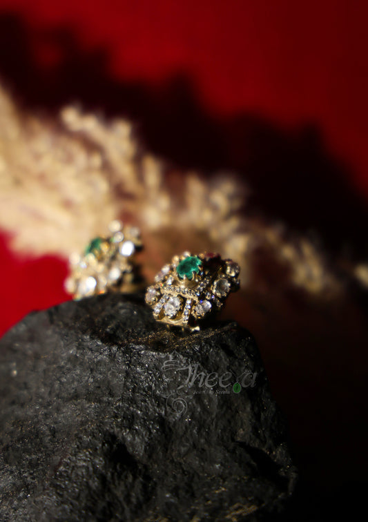 Green square pendant Necklace set