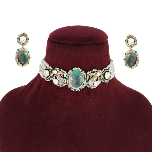 Noor-e-Meher Green Sapphire Choker Set