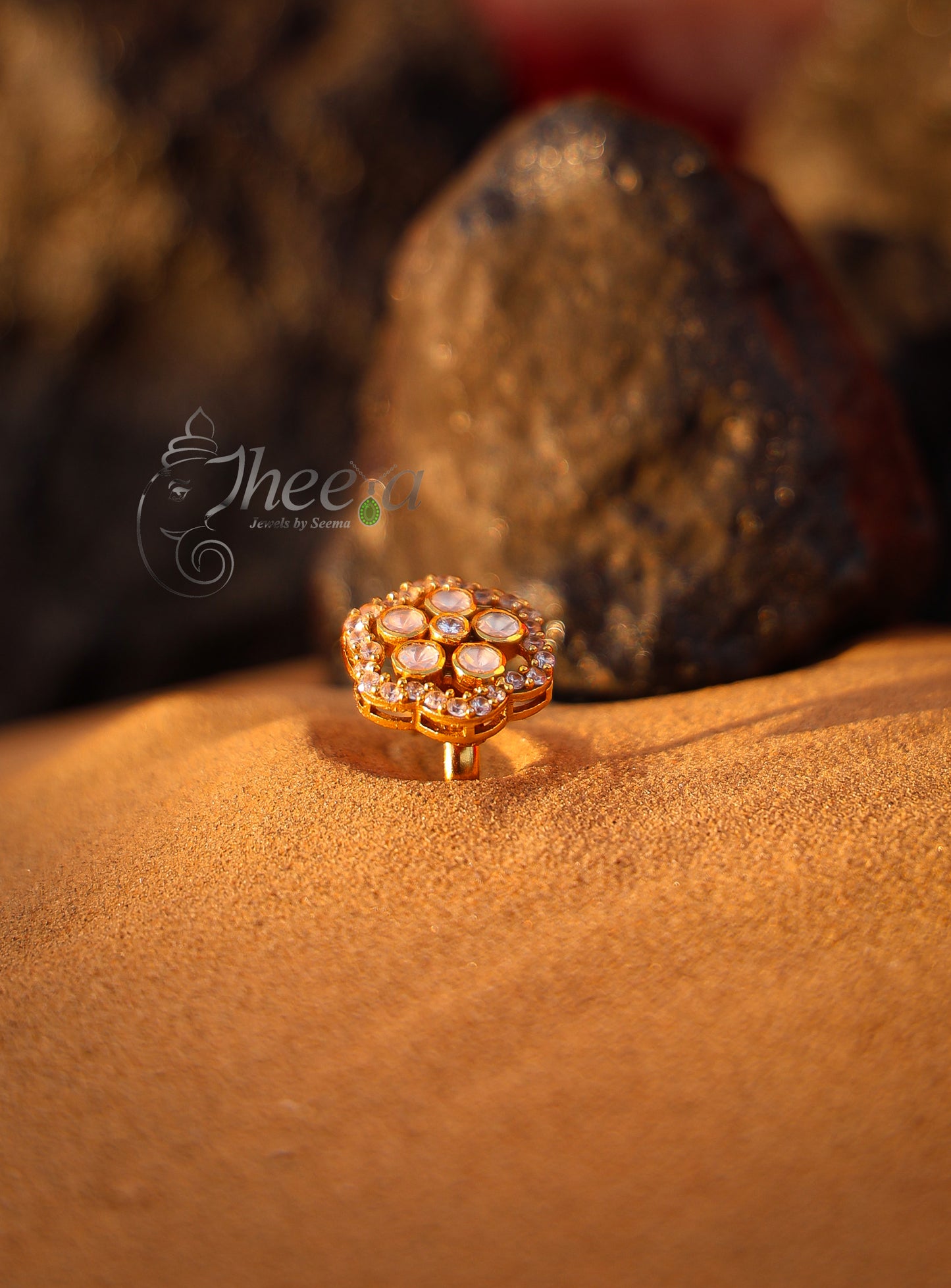 White stone moissanaite ring