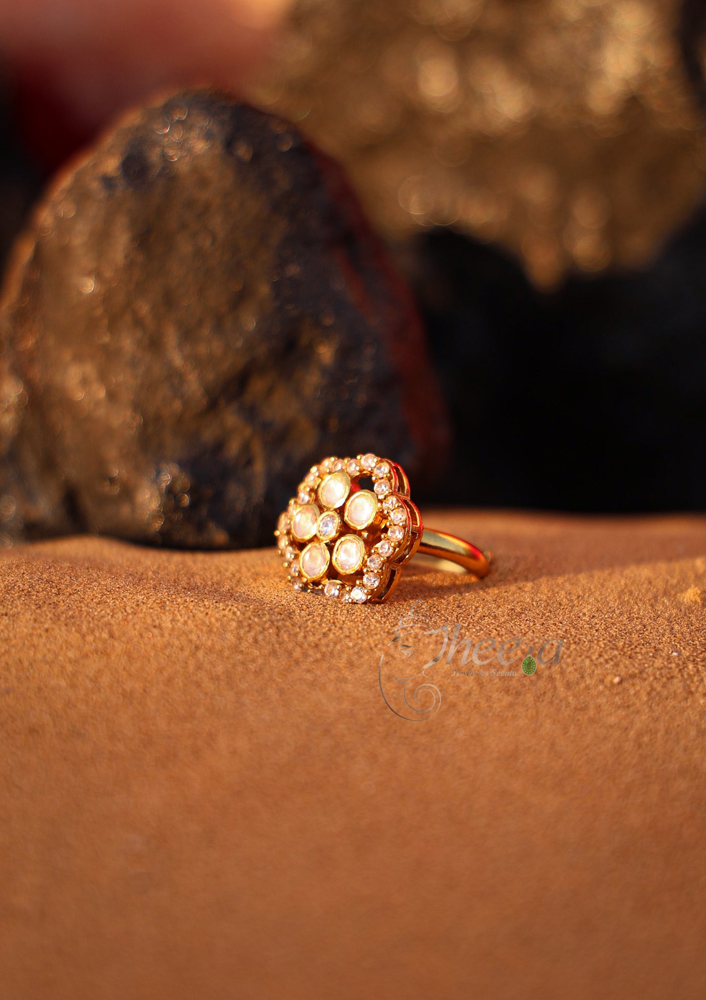 White stone moissanaite ring