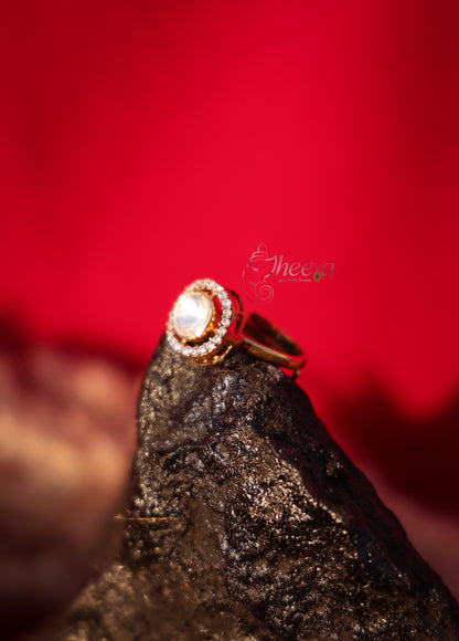 Big white moissanaite ring