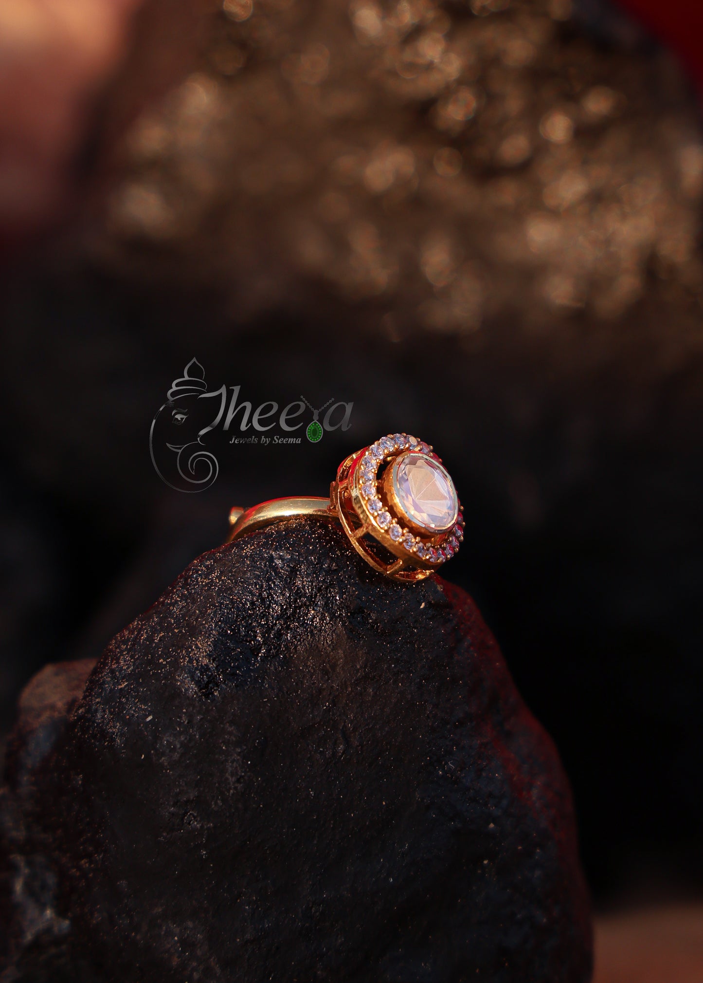 Big white moissanaite ring