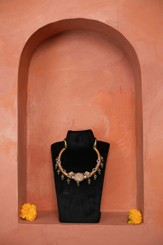 Riwaayat Kohlapuri style hasli with elephant motifs