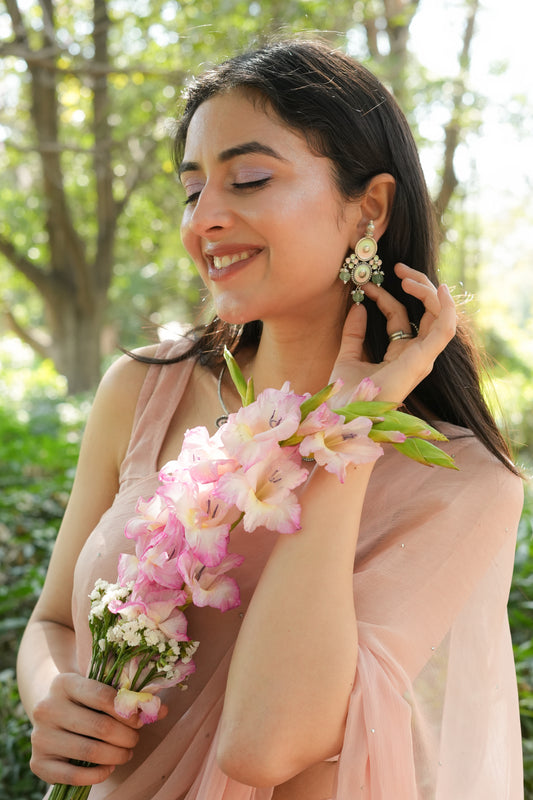 Vanya Mint n pink earrings