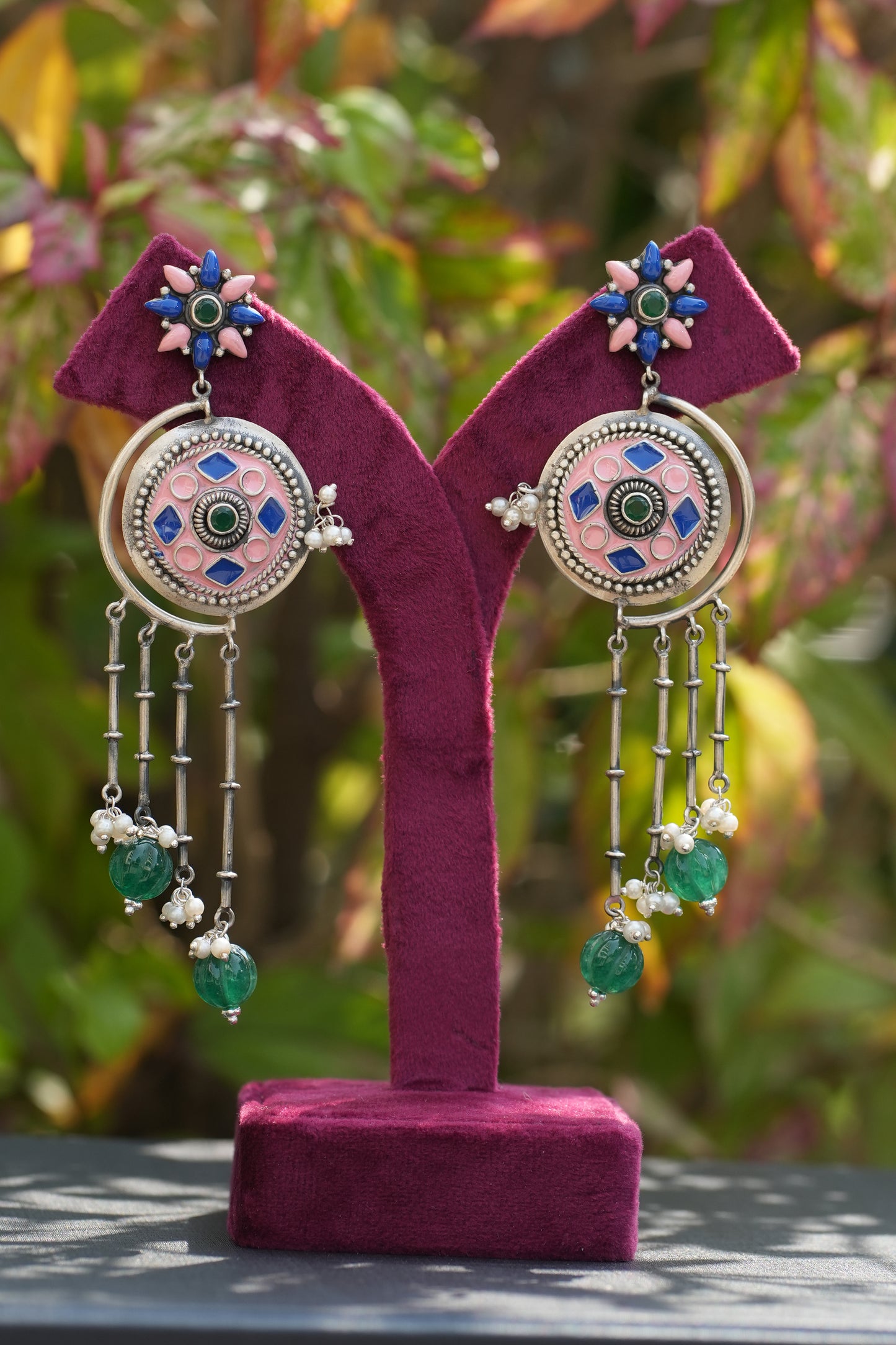 Vanya Purple n pink danglers