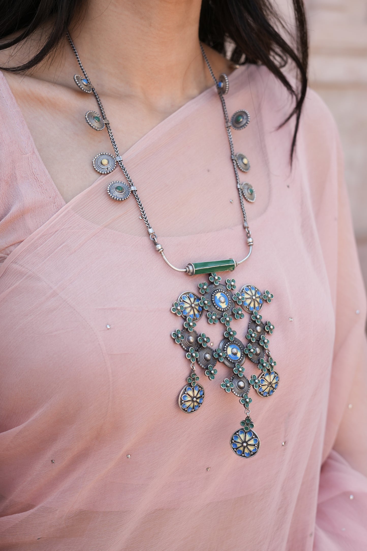 Vanya Big green Necklace