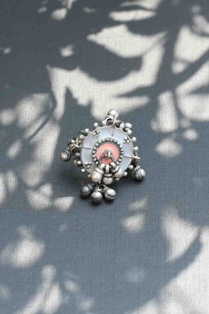Vanya Grey n Peach Ghungroo Ring