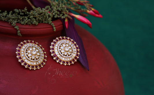 Riwaayat big Pink Polki Studs