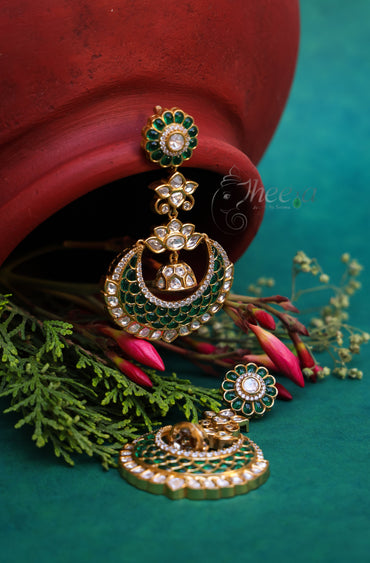Riwaayat green polki danglers