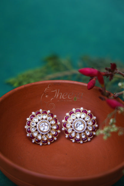 Riwaayat big Red Polki studs