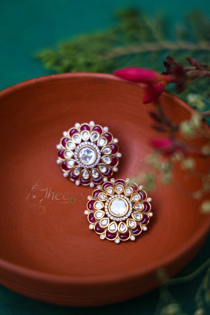 Riwaayat big Red Polki studs