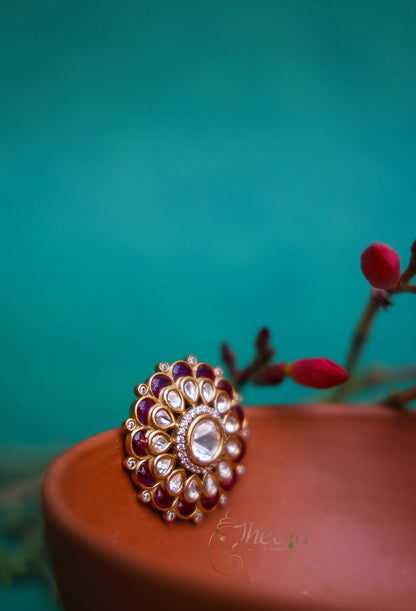 Riwaayat big Red Polki studs