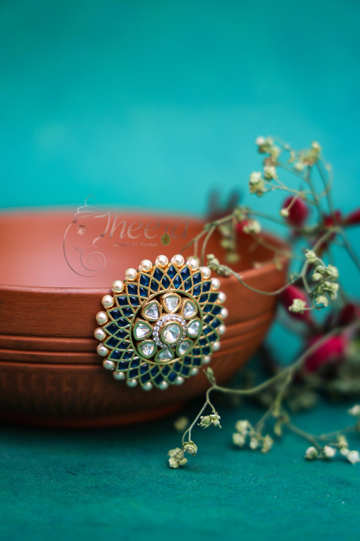 Riwaayat Big Blue Polki Pearl Studs