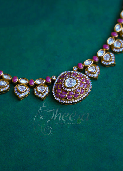 Riwaayat Light pink kundan polki