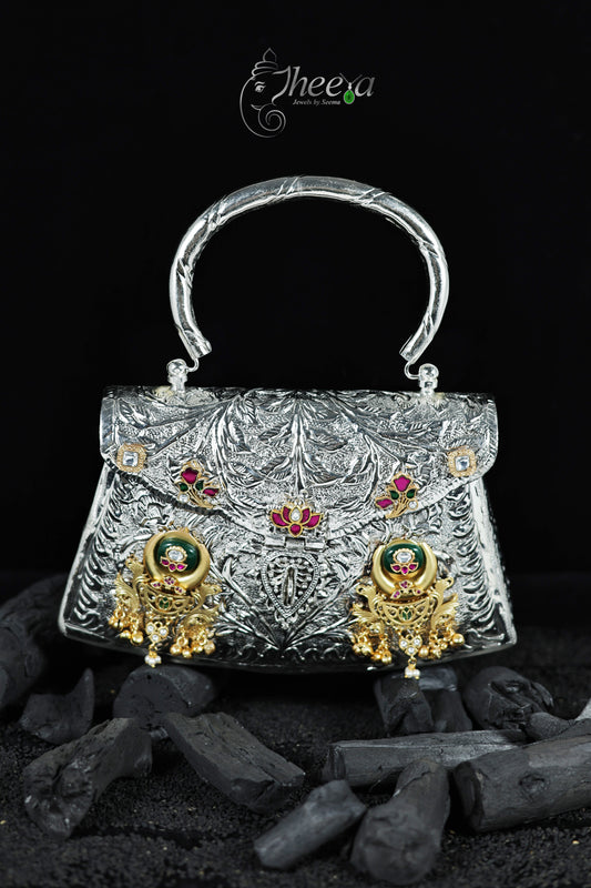Chandini bag with green inlay work