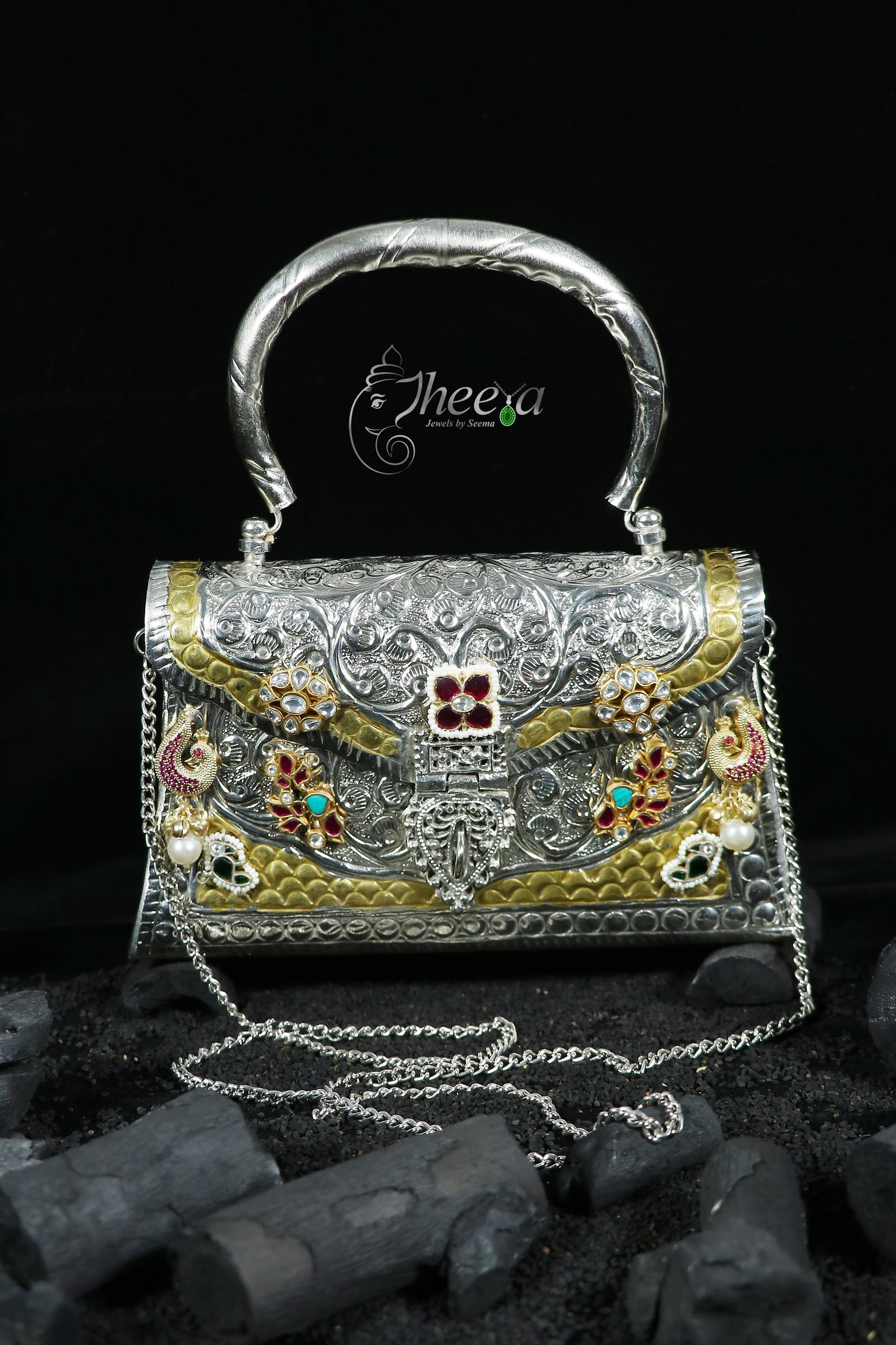 Multi color kundan with pearl piroyi