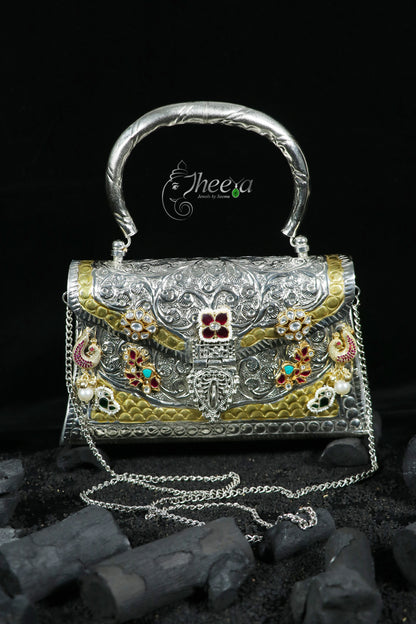 Multi color kundan with pearl piroyi