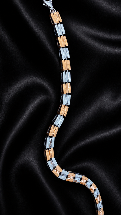 Signature Dual Tone Bracelet With Fish Hook