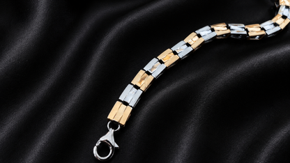Signature Dual Tone Bracelet With Fish Hook