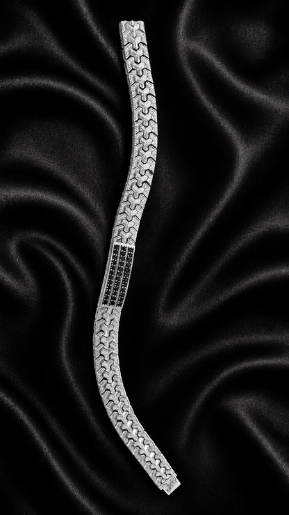 Signature Silver Bracelet With Blue Stones
