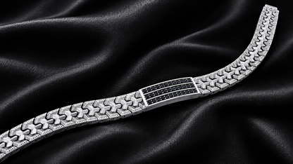 Signature Silver Bracelet With Blue Stones