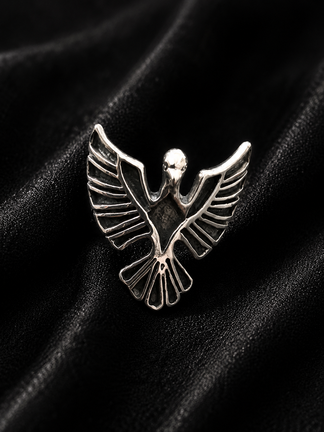 Falcon's Minimalist Pure Silver Eagle Ring