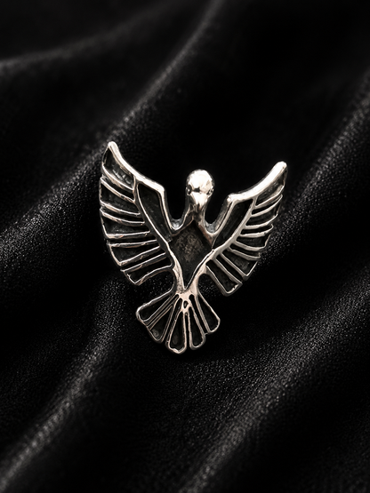 Falcon's Minimalist Pure Silver Eagle Ring