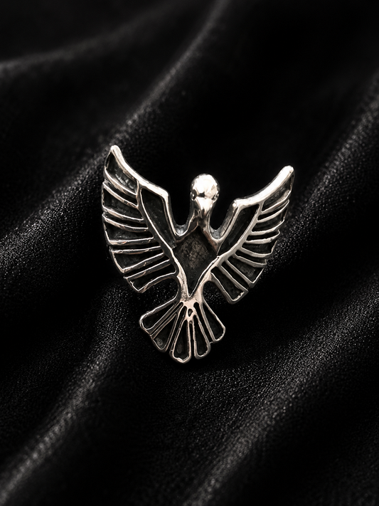 Falcon's Minimalist Pure Silver Eagle Ring