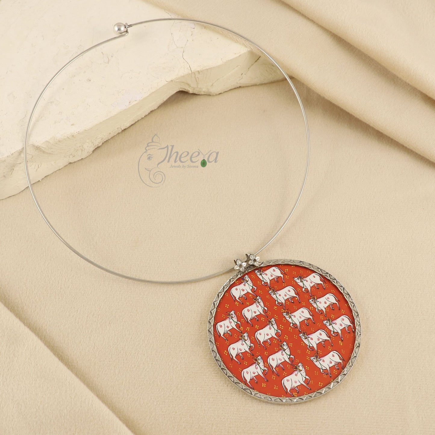 Red Pichwai design pendant only
