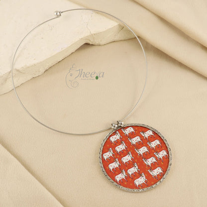 Red Pichwai design pendant only