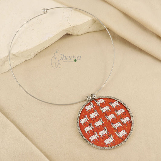 Red Pichwai design pendant only