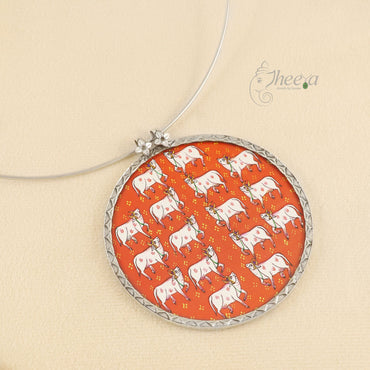 Red Pichwai design pendant only