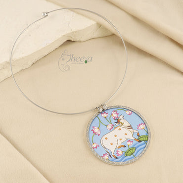 Light blue Pichwai design pendant