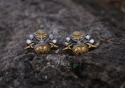 Dual tone white Kundan