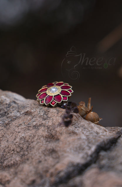 Red kundan flower