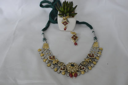 Fusion Necklace kundant set with moissanite pendant
