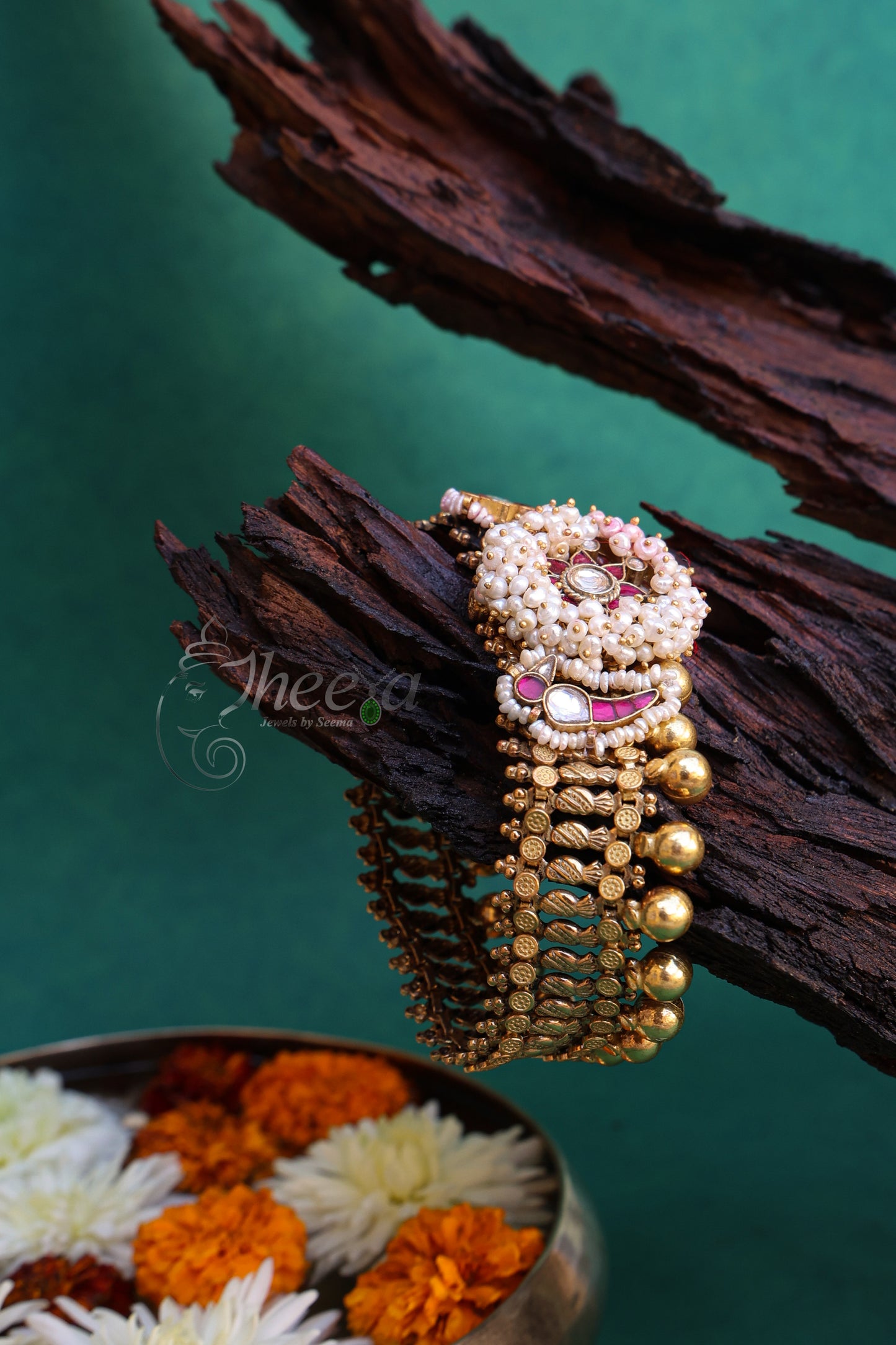 Gold kundan Anklets