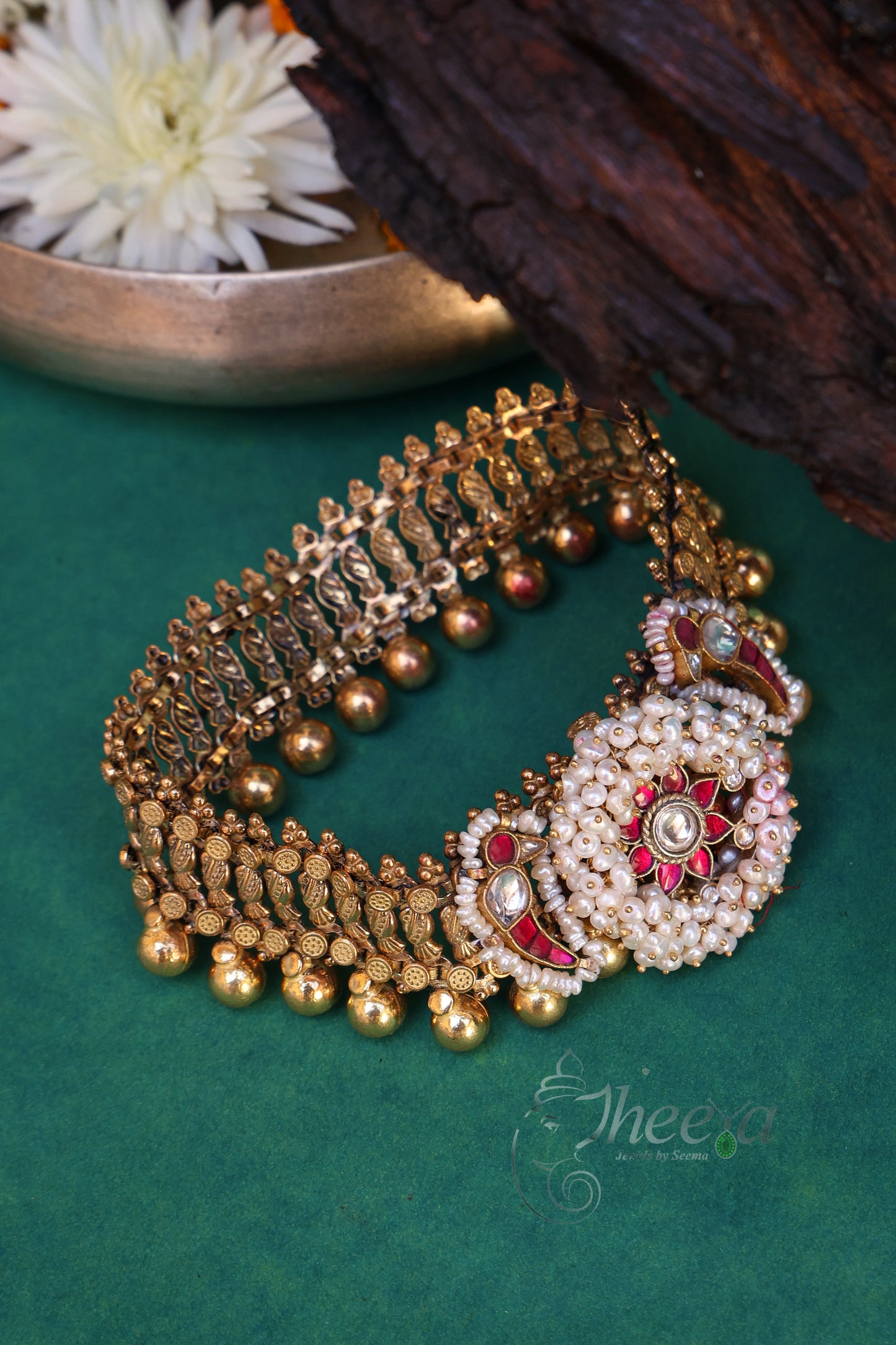 Gold kundan Anklets