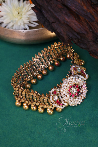 Gold kundan Anklets