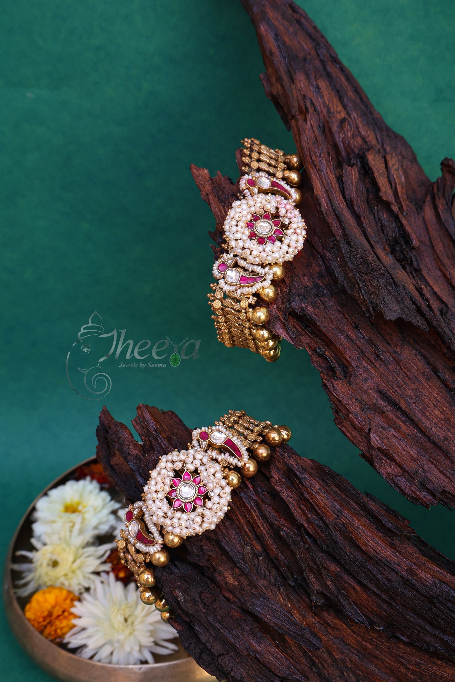 Gold kundan Anklets