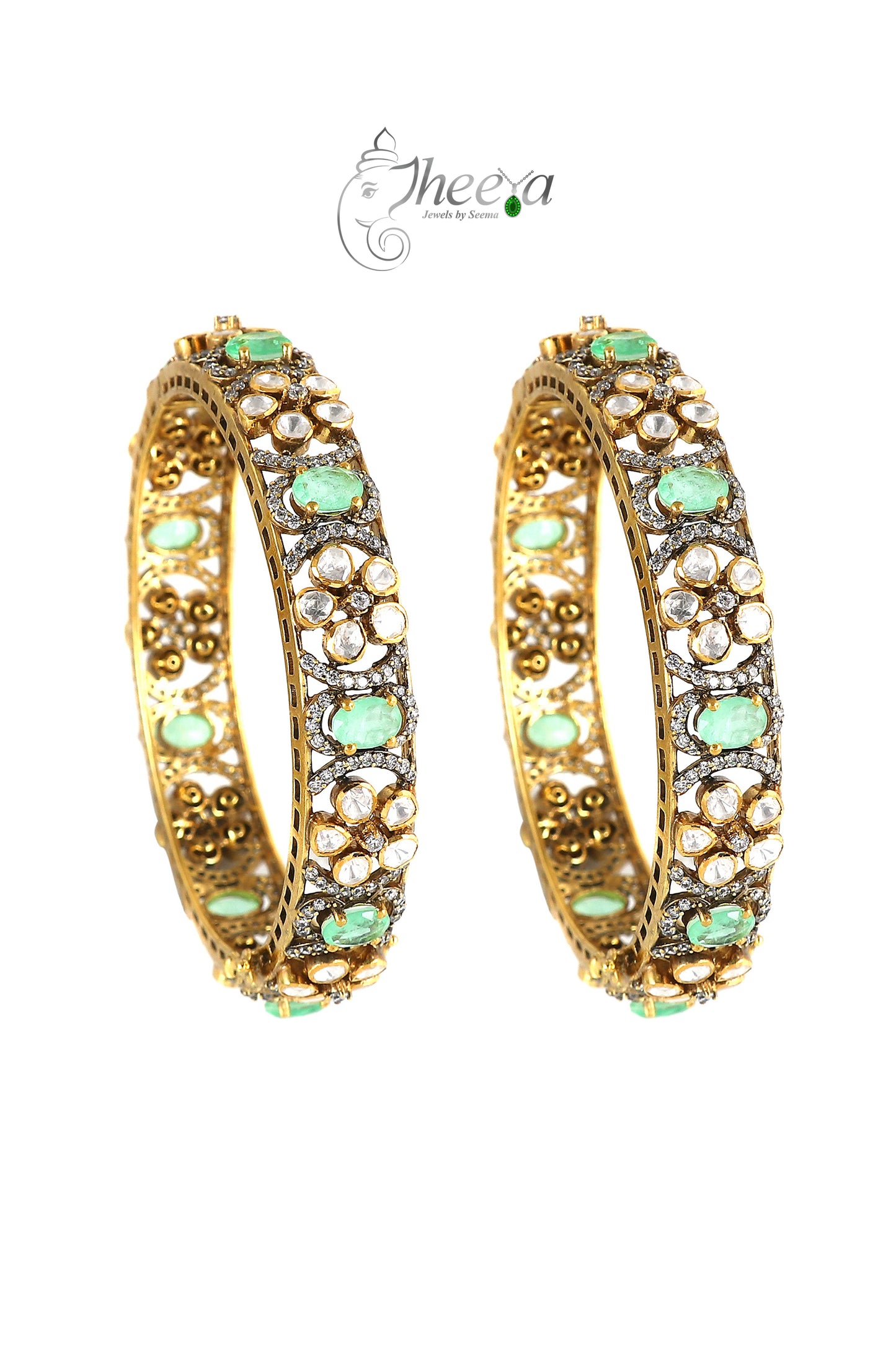 Ratnavalli Mint Bangle Set