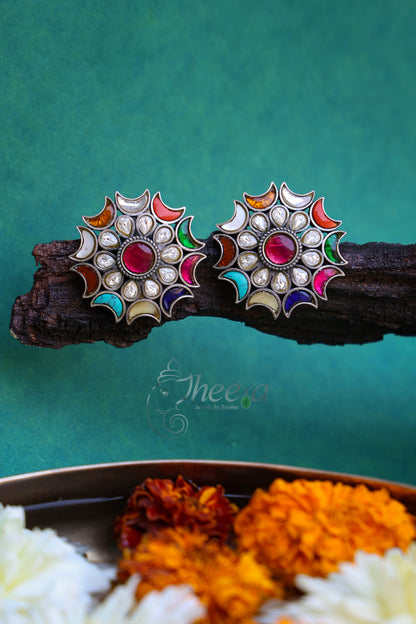 Navratan silver studs
