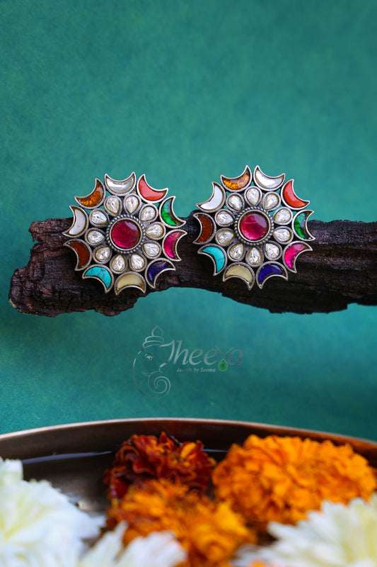 Navratan silver studs