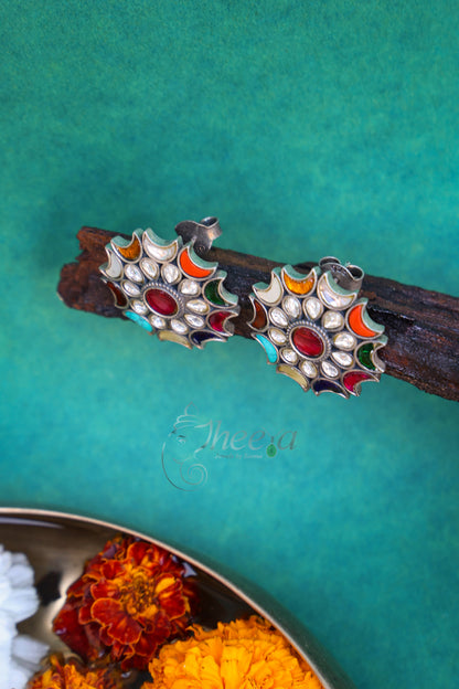 Navratan silver studs