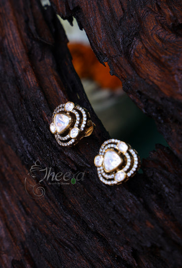 White heart moissnaite Studs