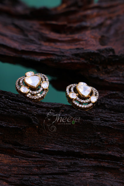 White heart moissnaite Studs