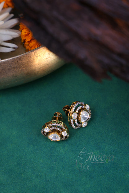 White heart moissnaite Studs