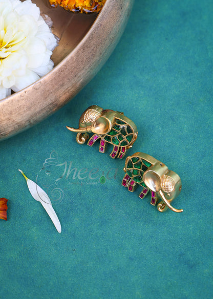 Kundan Elephant Studs