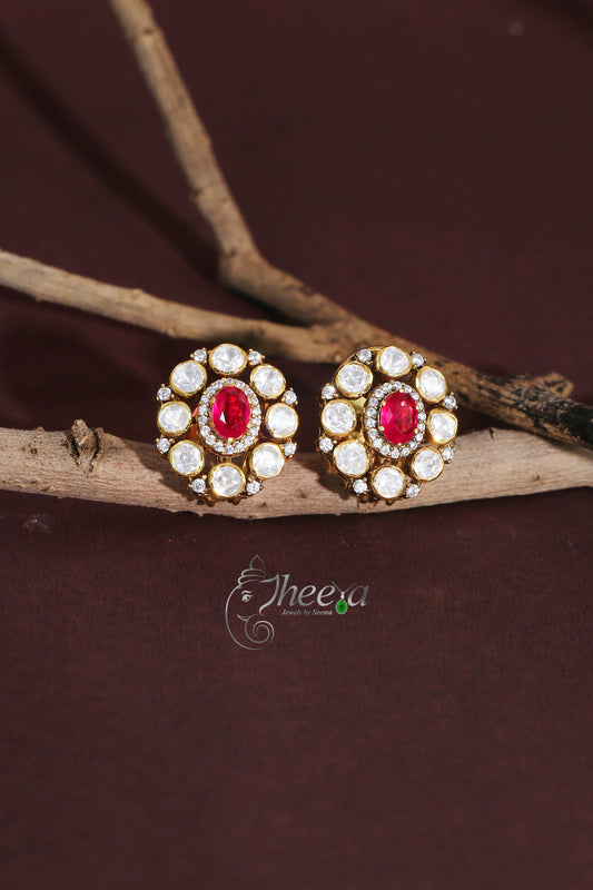 Ratnavalli Small Ruby Studs